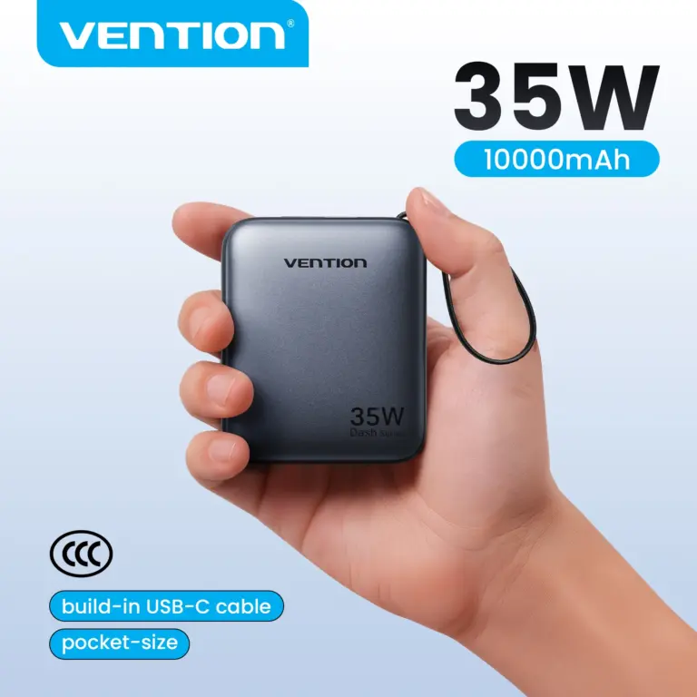 Външна батерия Vention CCC 10000mAh 35W Fast Charge Mini 3C Power Bank - характеристики и ревю