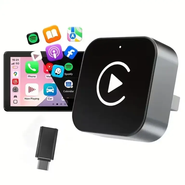 Безжичен CarPlay адаптер 2-в-1 USB/USB-C Безжичен CarPlay адаптер 2-в-1 USB/USB-C