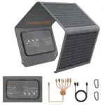 Снимка на wiki MHPOWOS Преносим соларен панел MHPOWOS 120W / 40W, сгъваем ETFE соларен заряден панел 19V за електроцентрали и телефони - характеристики и ревю от AliExpress
