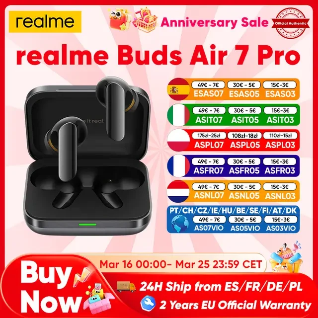 realme Buds Air 7 Pro слушалки realme Buds Air 7 Pro слушалки