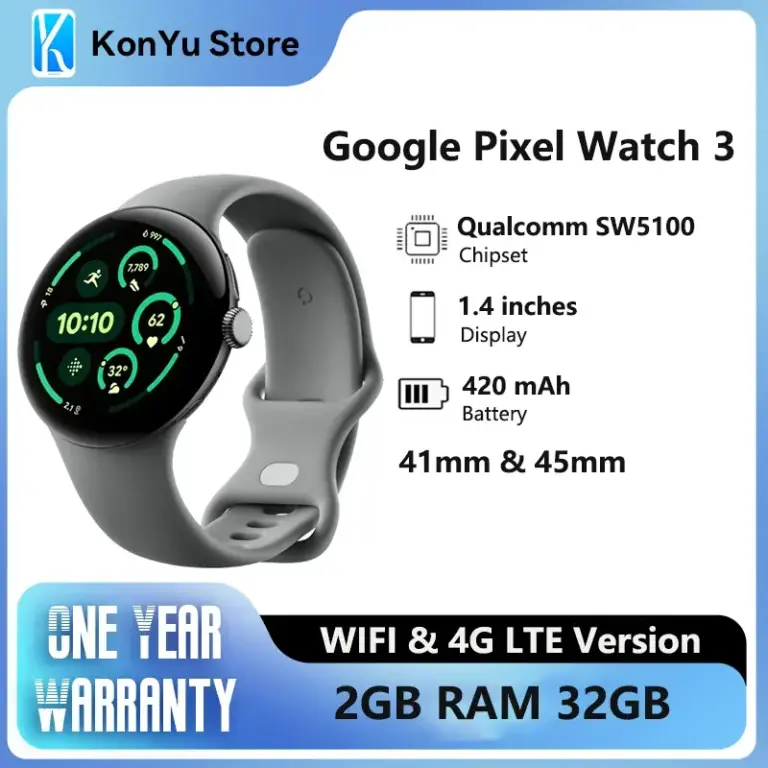 Снимка на wiki Google Pixel Watch 3 Смарт часовник Google Pixel Watch 3 41 мм и 45 мм WiFi/LTE - характеристики и ревю от AliExpress