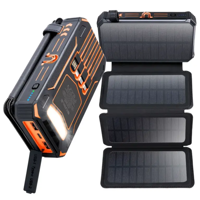 Соларна външна батерия 20000mAh с кабел Соларна външна батерия 20000mAh с кабел