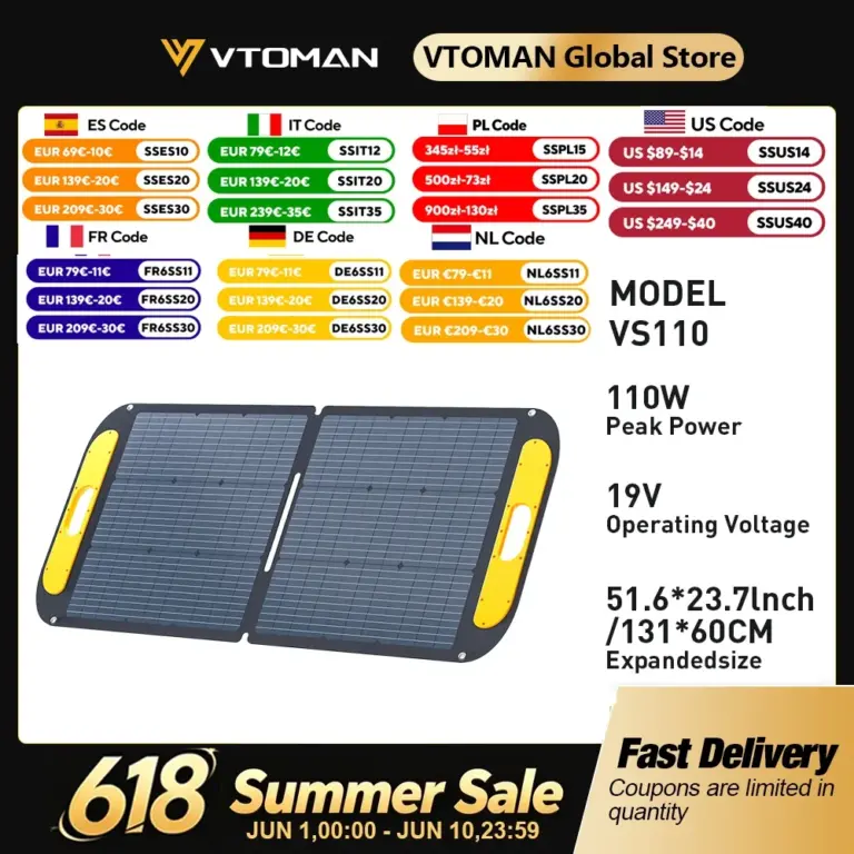 Соларен панел VTOMAN VS110 110W Соларен панел VTOMAN VS110 110W