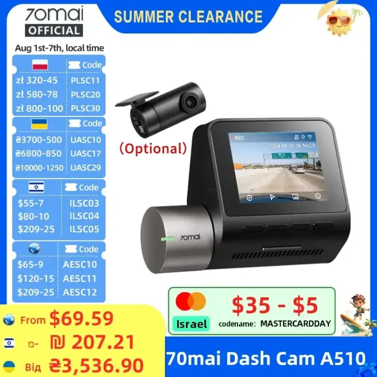 70mai A510 1944P HDR GPS видеорегистратор 70mai A510 1944P HDR GPS видеорегистратор